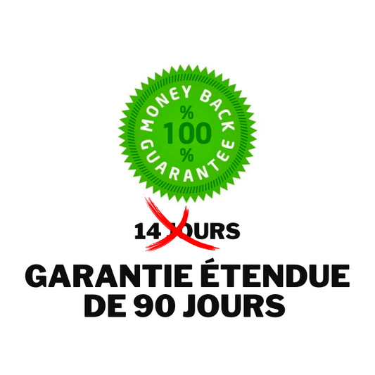 Garantie 100% Satisfait ou Remboursé Étendue à 90 Jours au lieu de 14 Jours